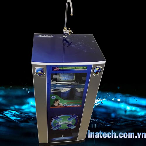 Máy lọc nước RO INATECH 6800-I-DH 6 cấp lọc, đồng hồ áp, vỏ kính cường lực